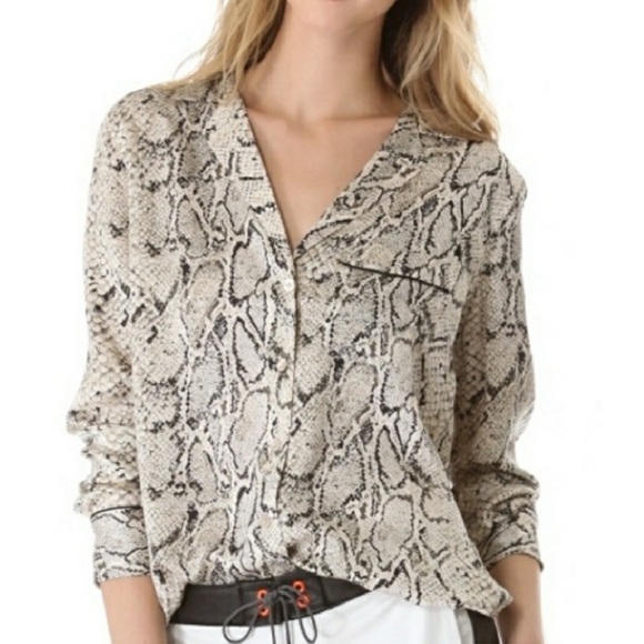 Equipment | Tops | Equipment Slim Signature Silk Shirt In Python Large ...